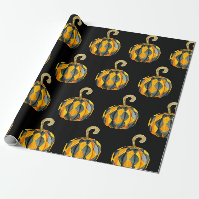 Papier Cadeau Motif Citrouille de l'Arlequin (Déroulé)