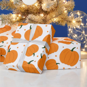 Papier Cadeau Motif Citrouille de Thanksgiving