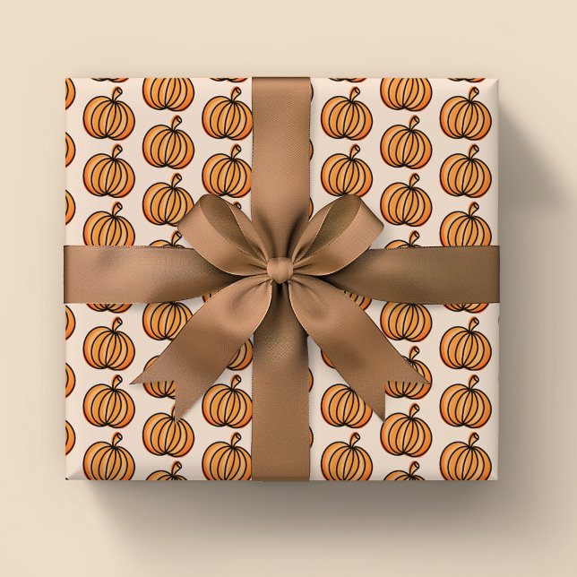 Papier Cadeau Motif Citrouille Halloween (Pumpkin Halloween Wrapping Paper rolls)