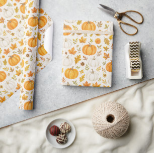 Papier Cadeau Motif Citrouille mignon   Thanksgiving