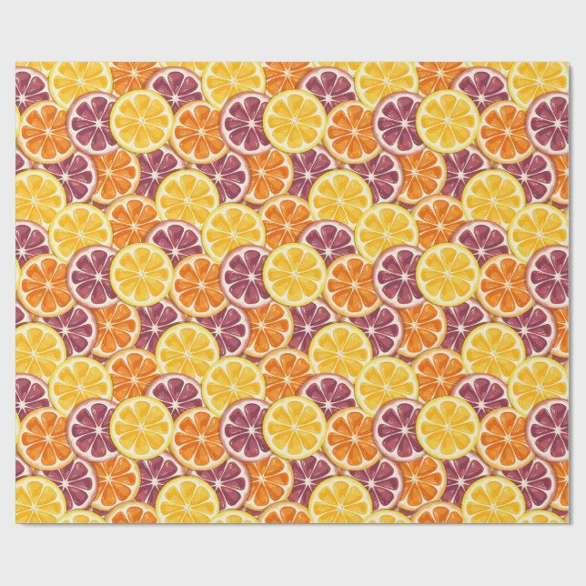 Papier Cadeau Motif citrus  (Plat)