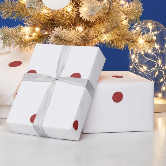 Papier Cadeau Motif classique à pois rouges et blancs (Vacances)