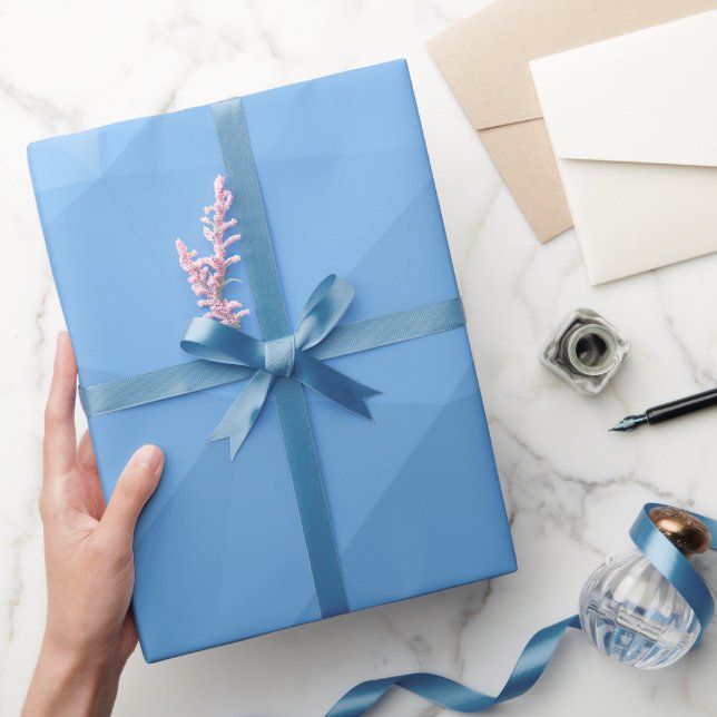 Papier Cadeau Motif classique bleu géométrique en maillage sombr (Cadeaux)