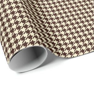 Papier Cadeau Motif classique Brown ivoire Pepita Houndstooth