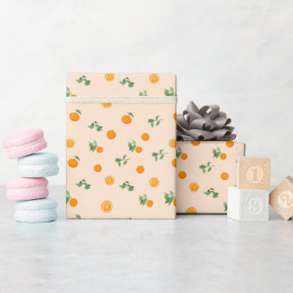 Papier Cadeau Motif classique de citrus fruit orange