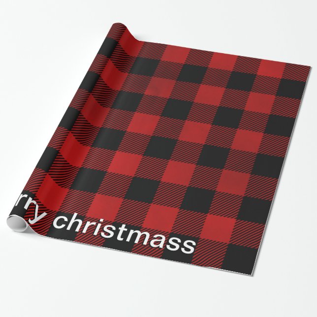 Papier Cadeau motif classique rouge et noir (Déroulé)