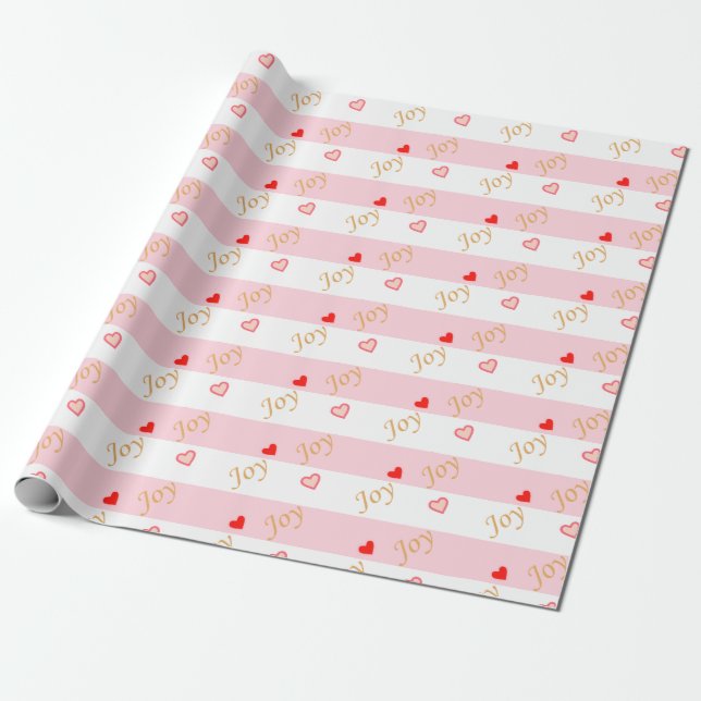 Papier Cadeau Motif Cœur Joie (Déroulé)