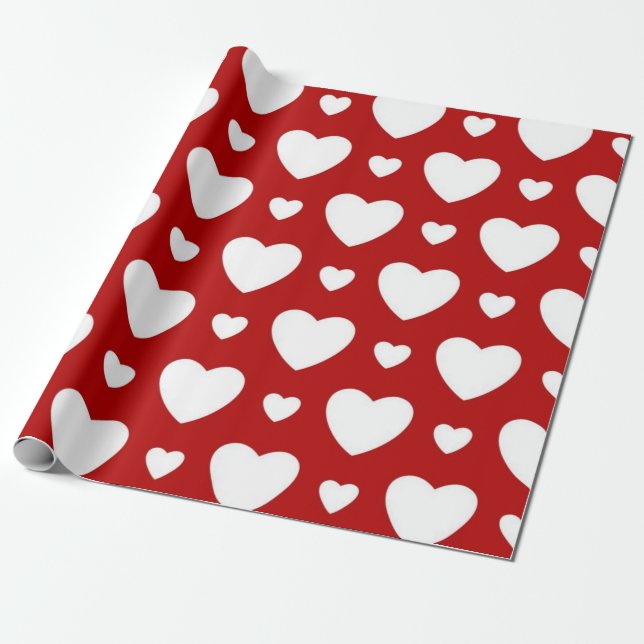 Papier Cadeau Motif cœurs (Déroulé)