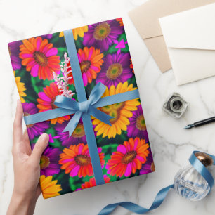 Papier Cadeau Motif coloré Daisy Bouquet