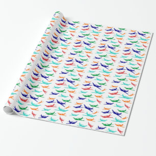 Papier Cadeau Motif coloré d'avions