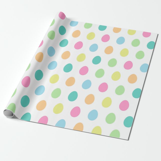 Papier Cadeau Motif coloré des oeufs de Pâques (Déroulé)