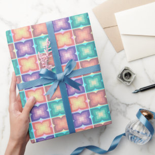 Papier Cadeau : Motif coloré en fleur de papillon