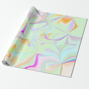 Papier Cadeau Motif coloré faux hologramme abstrait