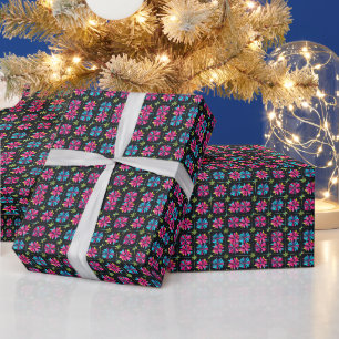 Papier Cadeau Motif coloré géométrique étoile simple rétro moder