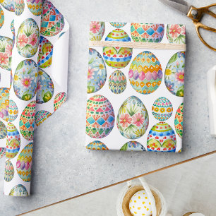 Papier Cadeau Motif coloré Oeuf Whimsical de Pâques