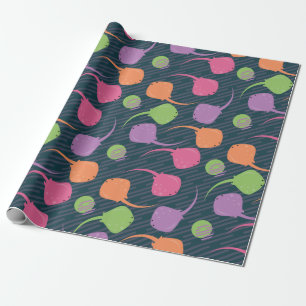 Papier Cadeau Motif Coloré Raie Fun Néon