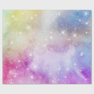 Papier Cadeau Motif coloré Rainbow Galaxy