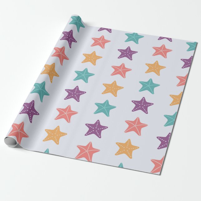 Papier Cadeau Motif coloré Starfish (Déroulé)