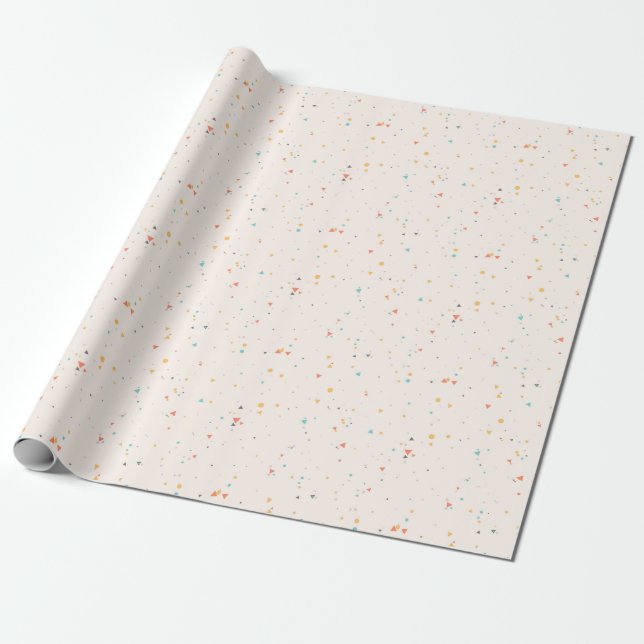 Papier Cadeau Motif Confetti Dots & Triangle (Déroulé)
