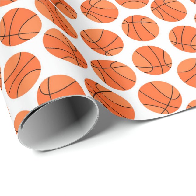 Papier Cadeau motif cool de basket-ball carrelé (Coin rond)