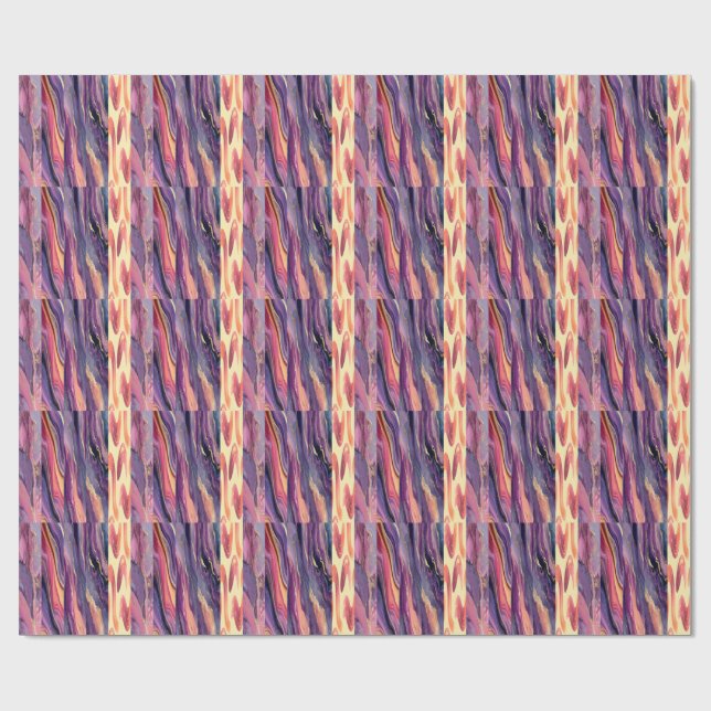 Papier Cadeau motif corail et violet (Plat)