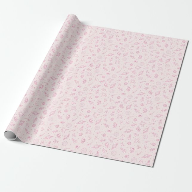 Papier Cadeau Motif cosmique mignon (Déroulé)