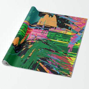 Papier Cadeau motif couleur Abstrait en style graffiti qualité v