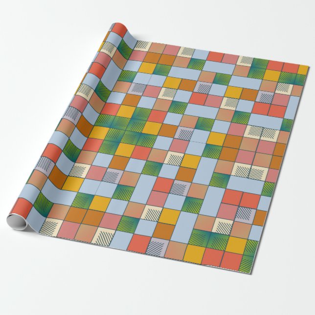 Papier Cadeau Motif couleur Abstrait transparent (Déroulé)