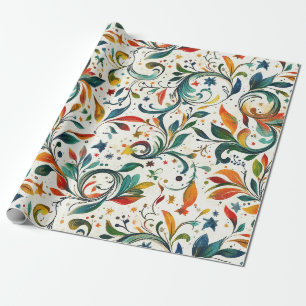 Papier Cadeau Motif couleur Paisley d'inspiration vintage