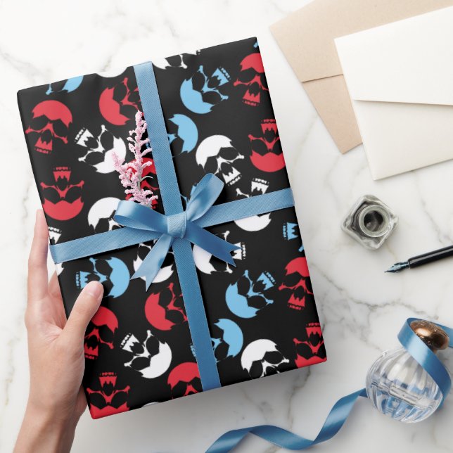 Papier Cadeau Motif crâne multicolore (Cadeaux)