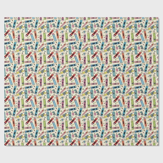 Papier Cadeau motif crayon (Plat)