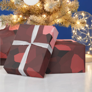 Papier Cadeau Motif cristallisé de teinte rouge