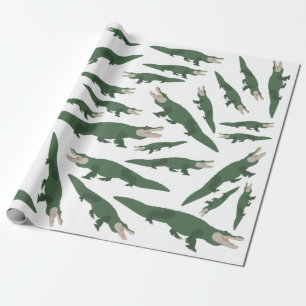 Papier Cadeau Motif crocodile de l'alligator mignon