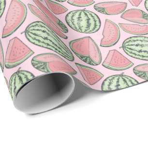 Papier Cadeau Motif croquis de pastèque