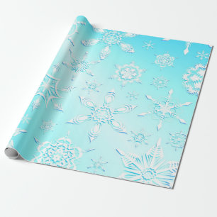 Papier Cadeau Motif Crystal Snowflakes