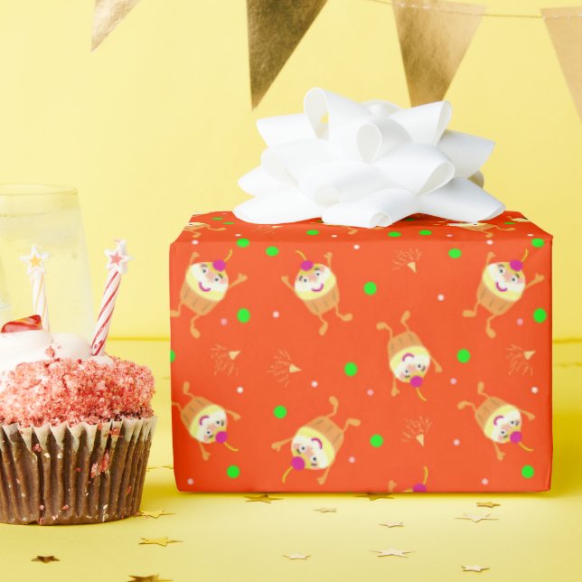 Papier Cadeau Motif Cupcakes (Fête d'anniversaire)