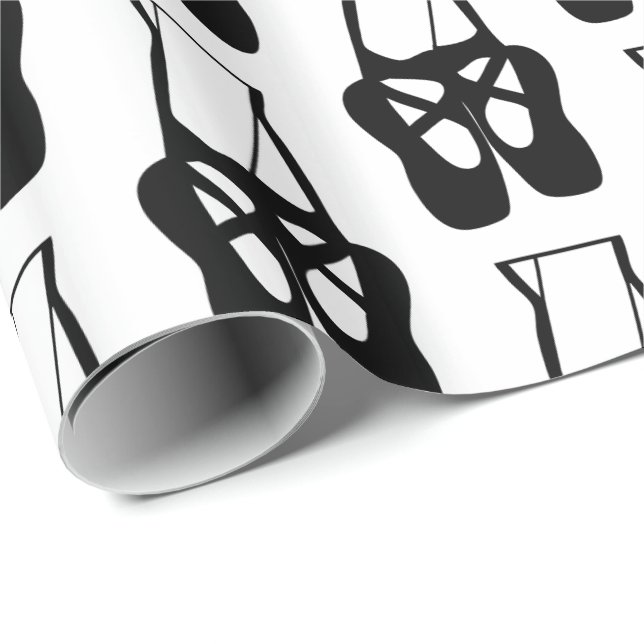 Papier Cadeau Motif Cute Ballet Dancer Jambes & Chaussons (Coin rond)