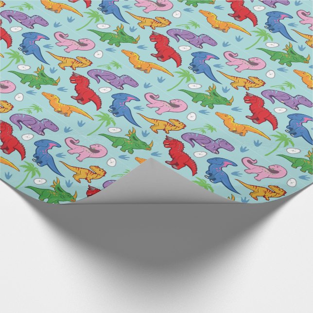 Papier Cadeau Motif Cute Dinosaur (Coin)