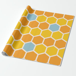 Papier Cadeau Motif d'abeille géométrique