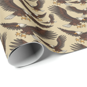 Papier Cadeau Motif d'aigle attaquant