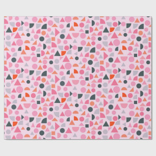 Papier Cadeau Motif d'amour géométrique en crème, rose, lilas