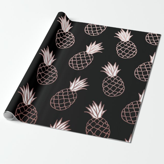 Papier Cadeau Motif d'ananas mignon (Déroulé)