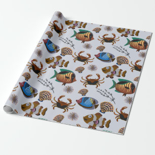 Papier Cadeau Motif d'animaux aquatiques   vie sous-marine 14