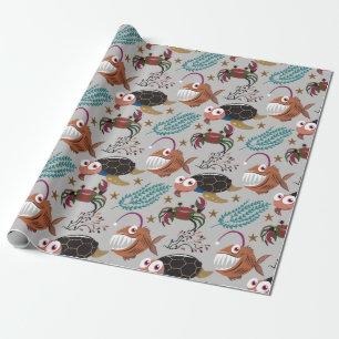 Papier Cadeau Motif d'animaux aquatiques   vie sous-marine en me