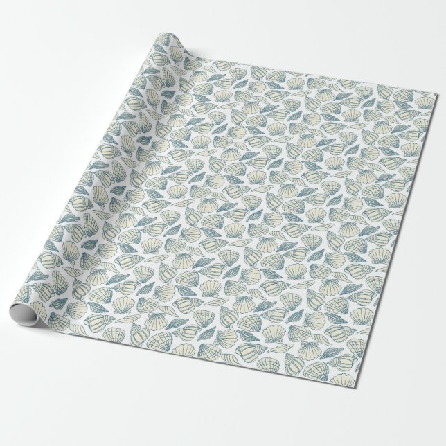 Papier Cadeau Motif d'animaux marins à l'aquarelle (Déroulé)