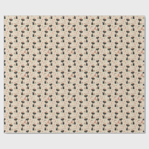 Papier Cadeau     Motif d'anniversaire de chat atomique du milie