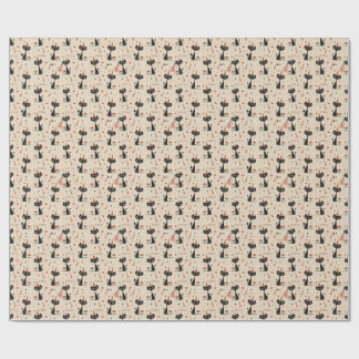 Papier Cadeau     Motif d'anniversaire de chat atomique du milie