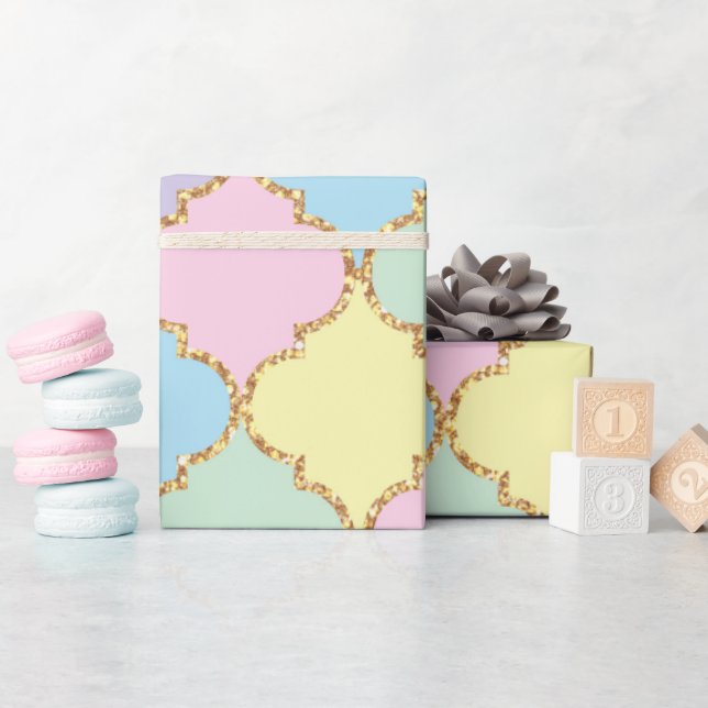Papier Cadeau Motif d'anniversaire de la licorne (Baby Shower)
