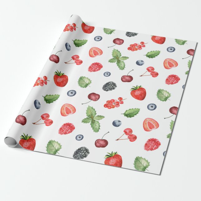 Papier Cadeau Motif d'aquarelle couleur rustique (Déroulé)