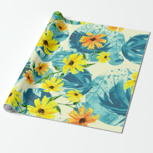 Papier Cadeau Motif d'aquarelle créatif et transparent des plant